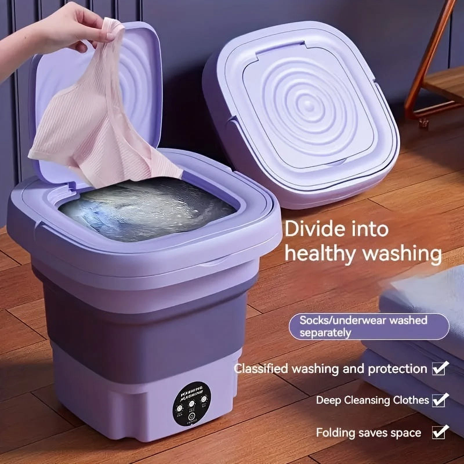 Portable Washing Machine Mini Washer Foldable Wash